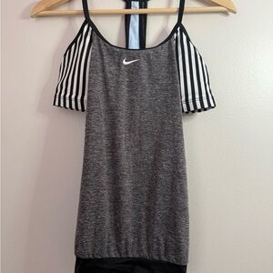Nike Women's Gray Camisole with Black and White Stripes